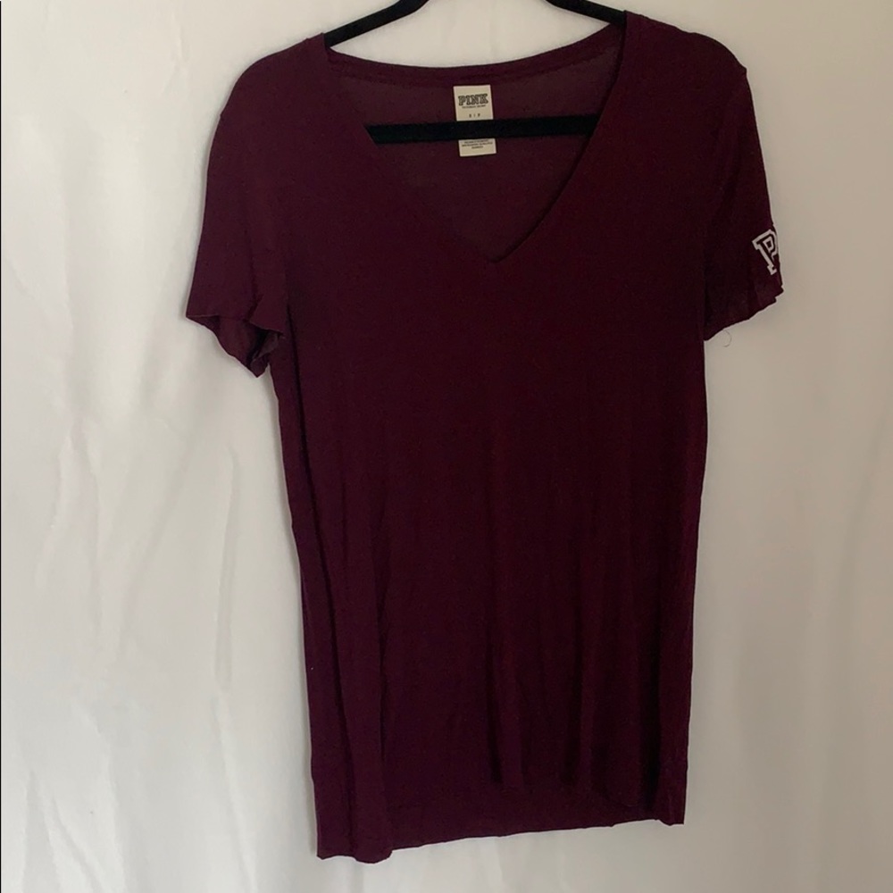 PINK- Victoria secret brand maroon PINK tee🥰